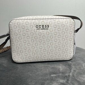 Guess White and Brown Crossbody Bag